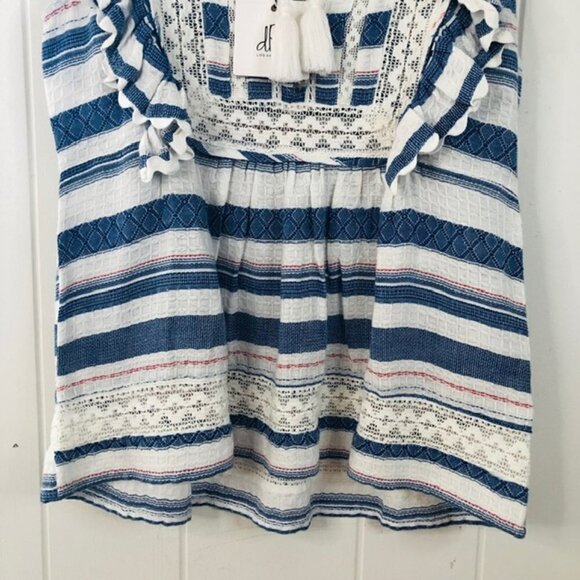 DRA Womens Top La Habana Cascading Ruffles Small - Picture 6 of 9